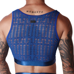 Illusion Blue Crop Top back view by Gigo Underwear