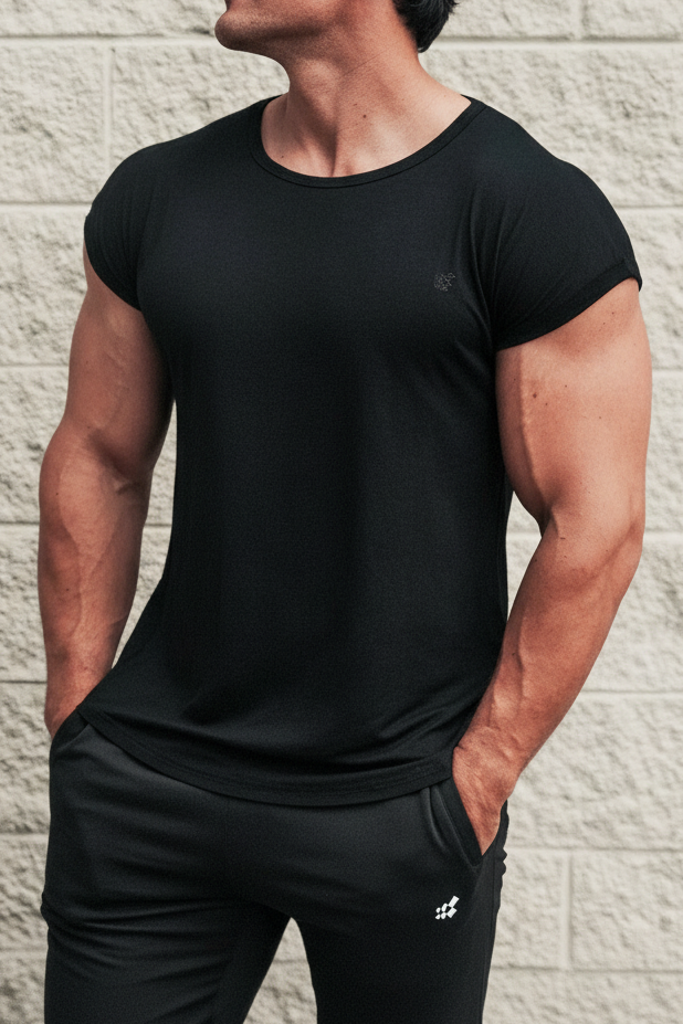 Jed North Herren Evolve Cap Sleeve Muscle T-Shirt 2.0 – Schwarz