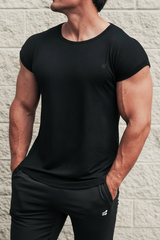 Jed North Herren Evolve Cap Sleeve Muscle T-Shirt 2.0 – Schwarz