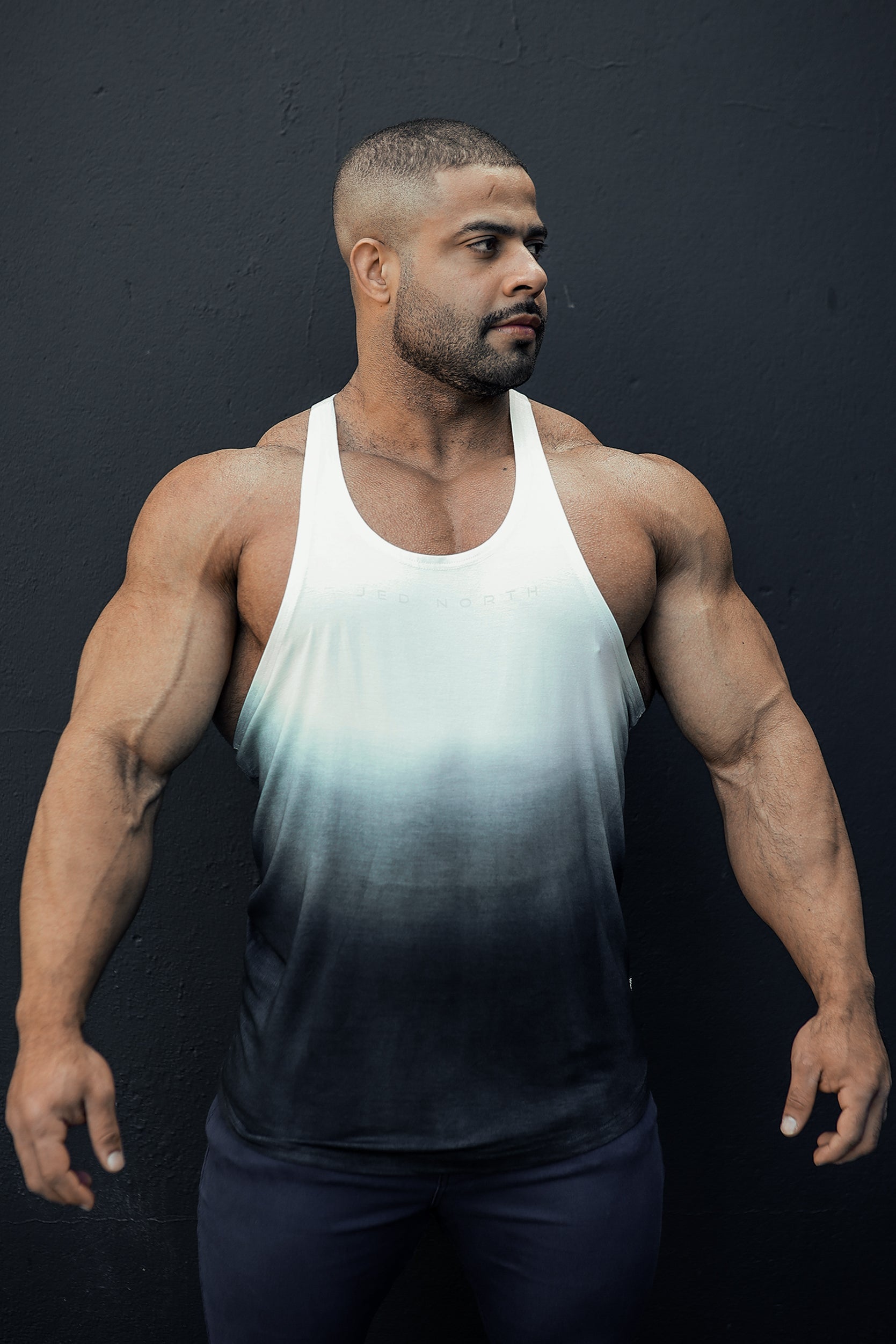 Jed North Herren Classic Bodybuilding Racerback Stringer - Black Ombre