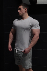 Jed North Herren Agile Kurzarm-Trainingsshirt - Hellgrau