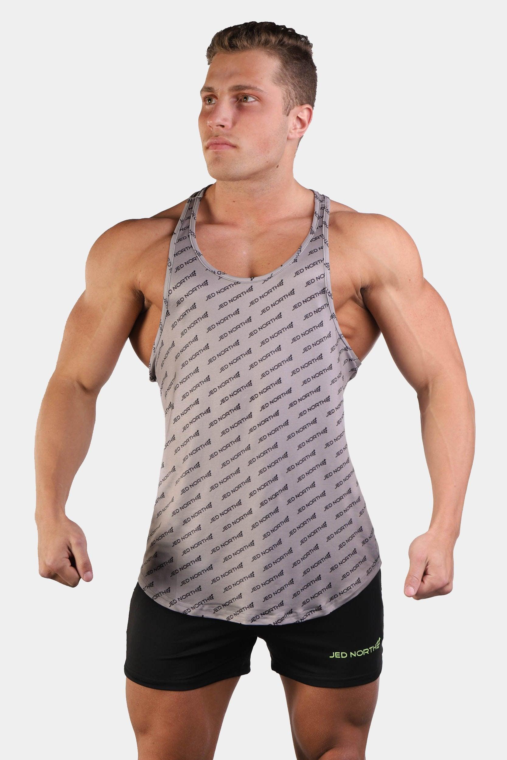Jed North Herren Graphic Muscle Stringer - Graues JN-Logo