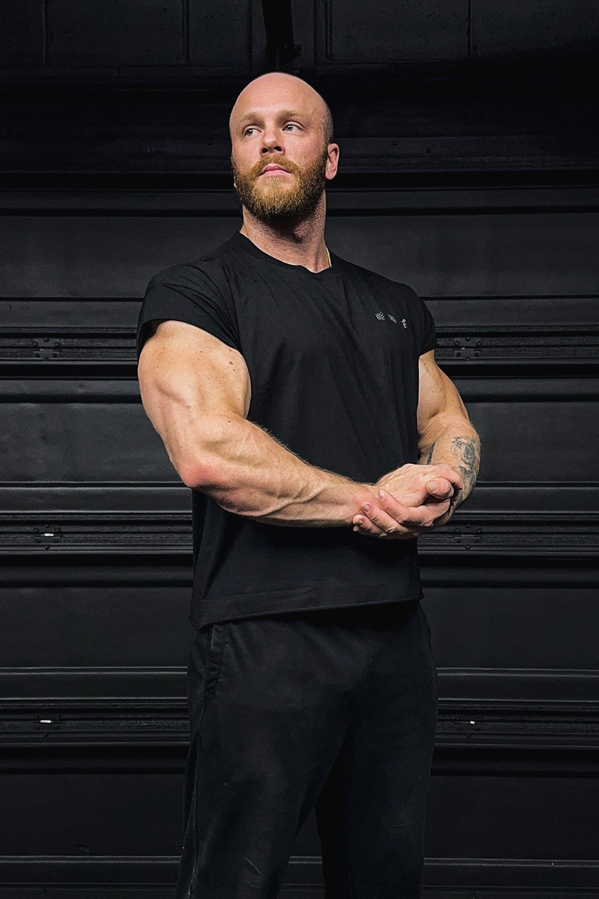 Jed North Oversized Raw-Cut Cropped T-Shirt für Herren - Schwarz