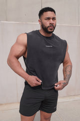 Jed North Herren Box Cut Muscle-Shirt - Schwarz