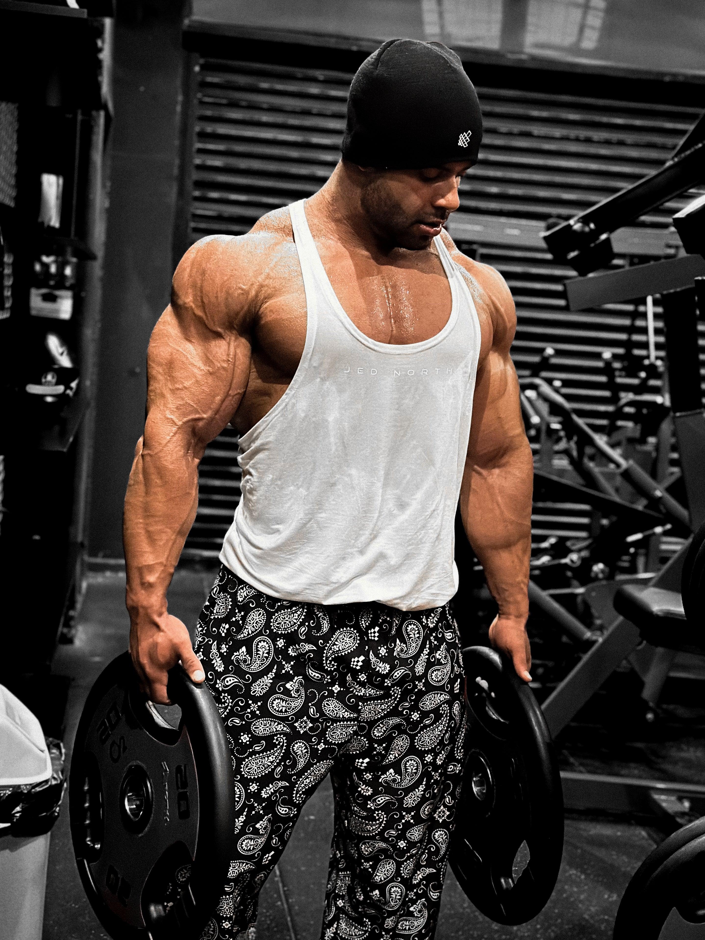 Jed North Herren Classic Bodybuilding Racerback Stringer - Cremeweiß