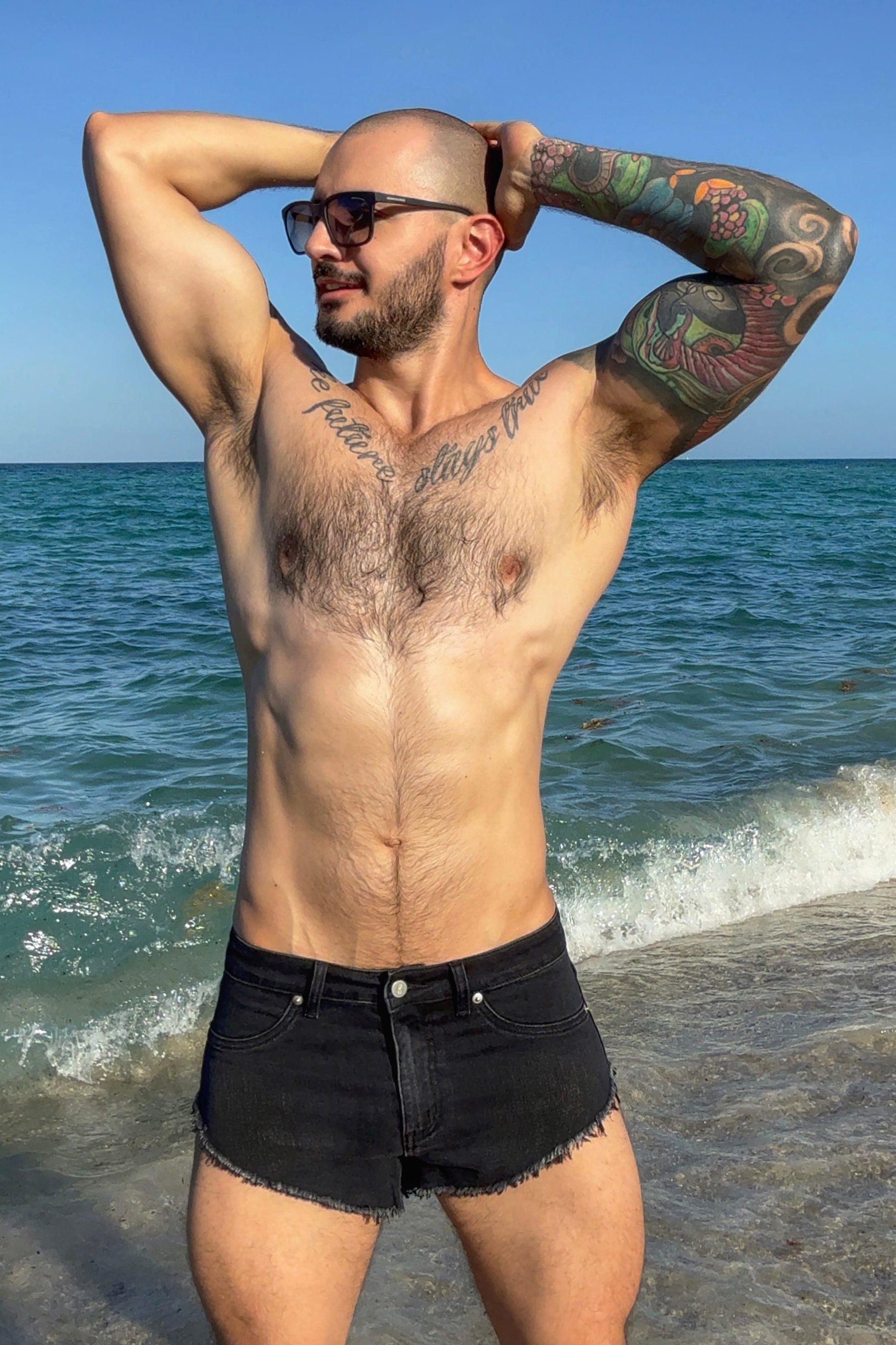 JJ Malibu Herren Cheeky Summer 2,5" Jeans-Shorts - Schwarz