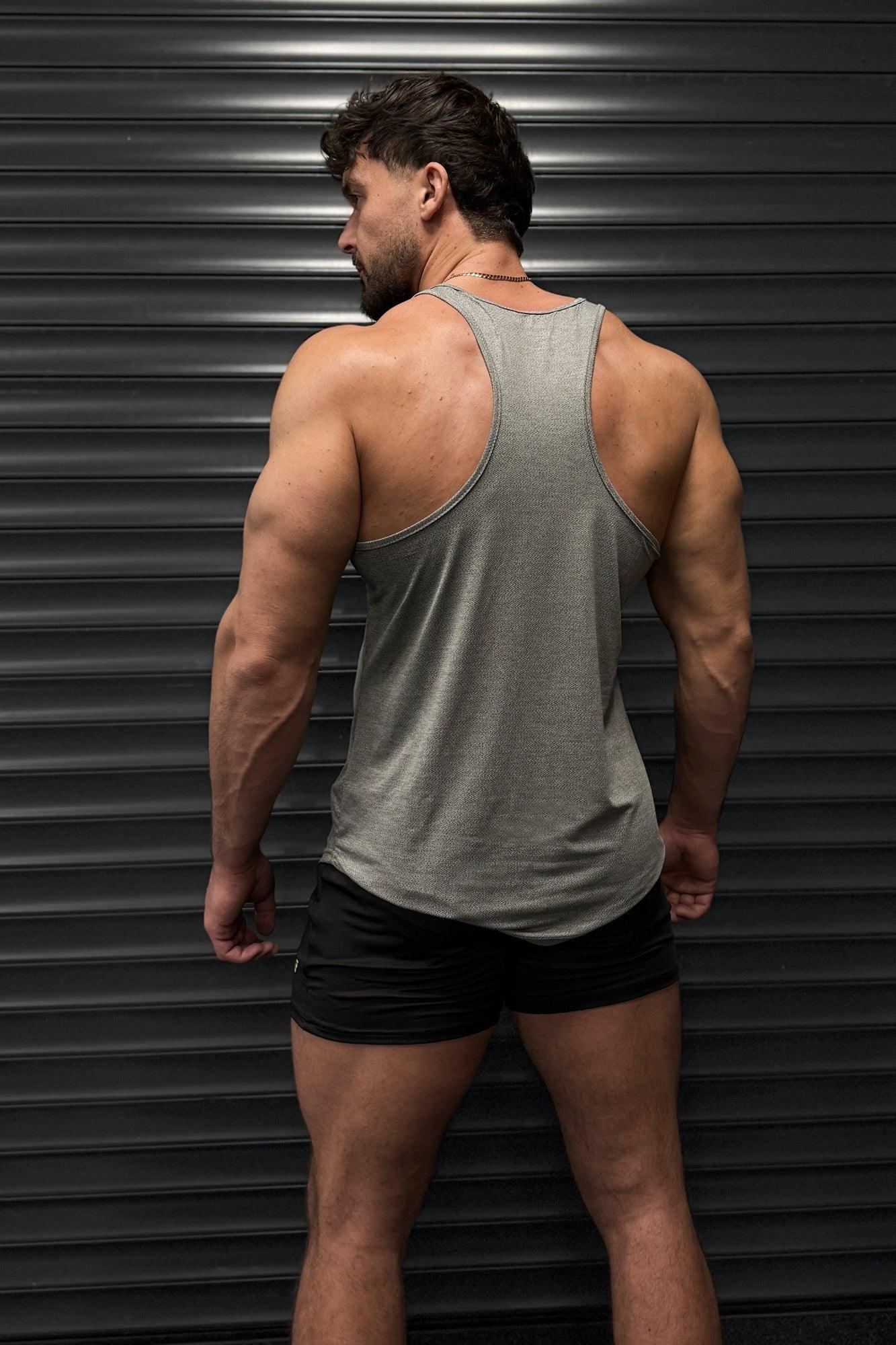 Jed North Herren Performance Max Bodybuilding Stringer - Heather Grau