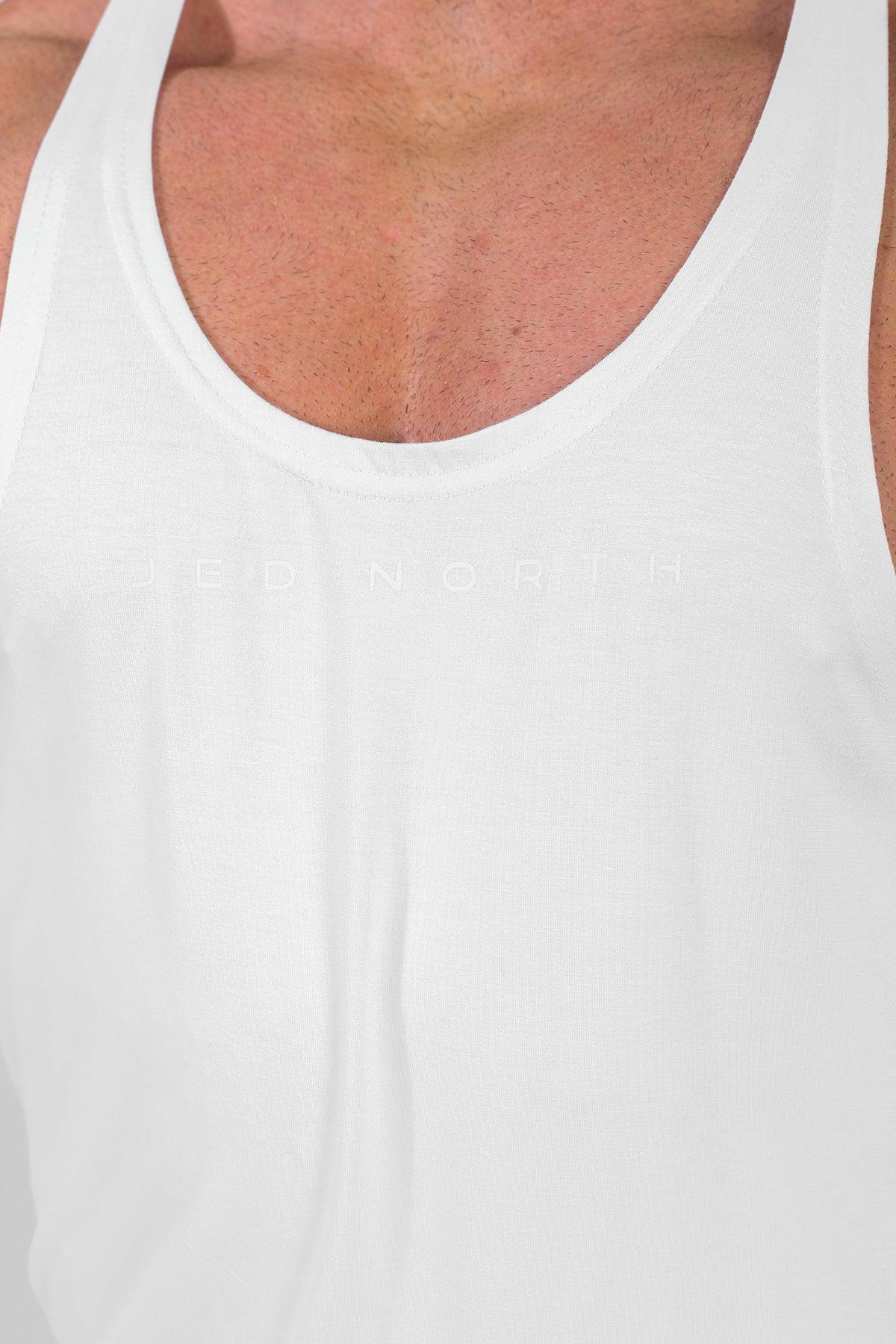 Jed North Herren Classic Bodybuilding Racerback Stringer - Cremeweiß