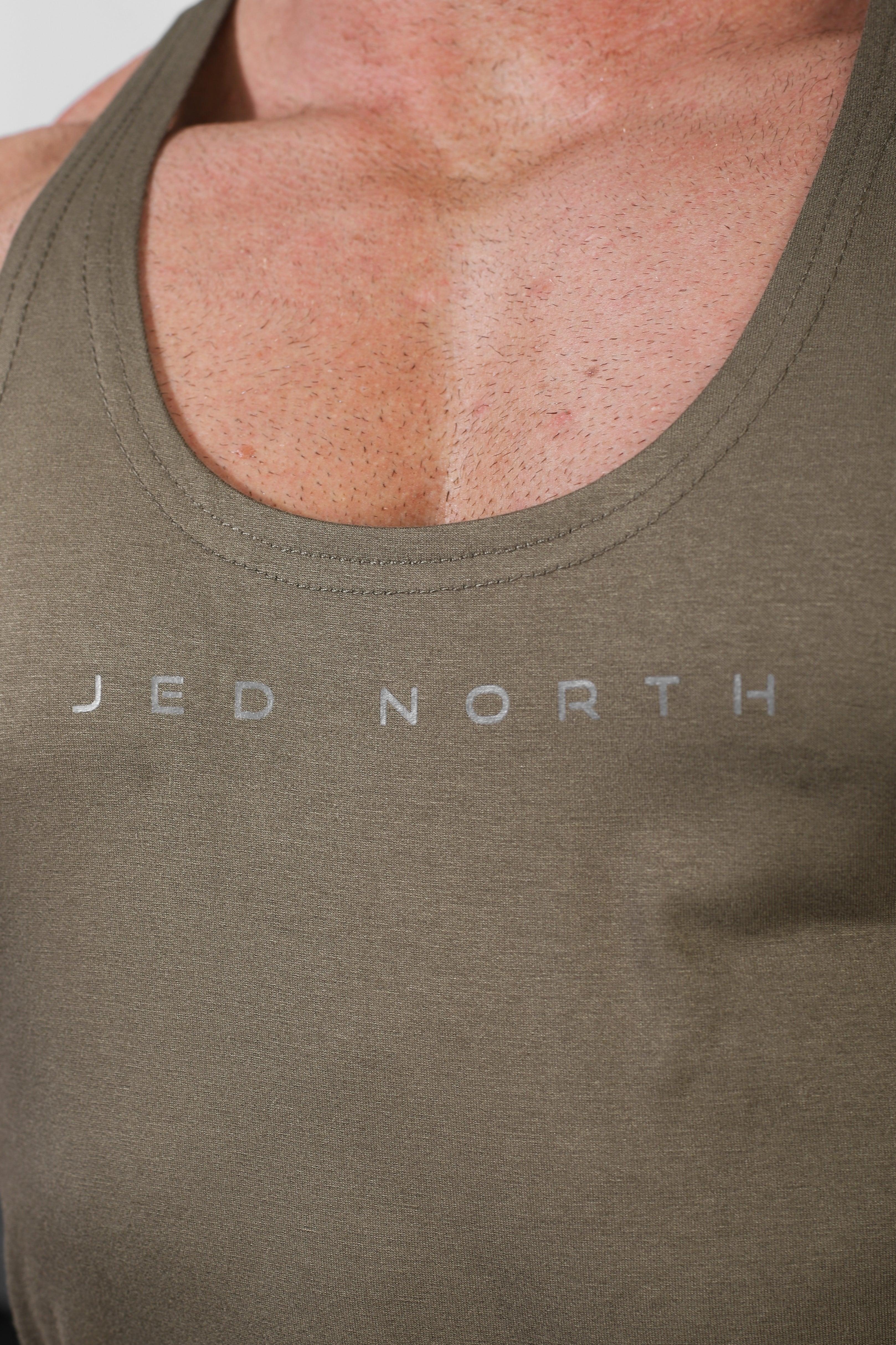 Jed North Herren Classic Bodybuilding Racerback Stringer - Oliv