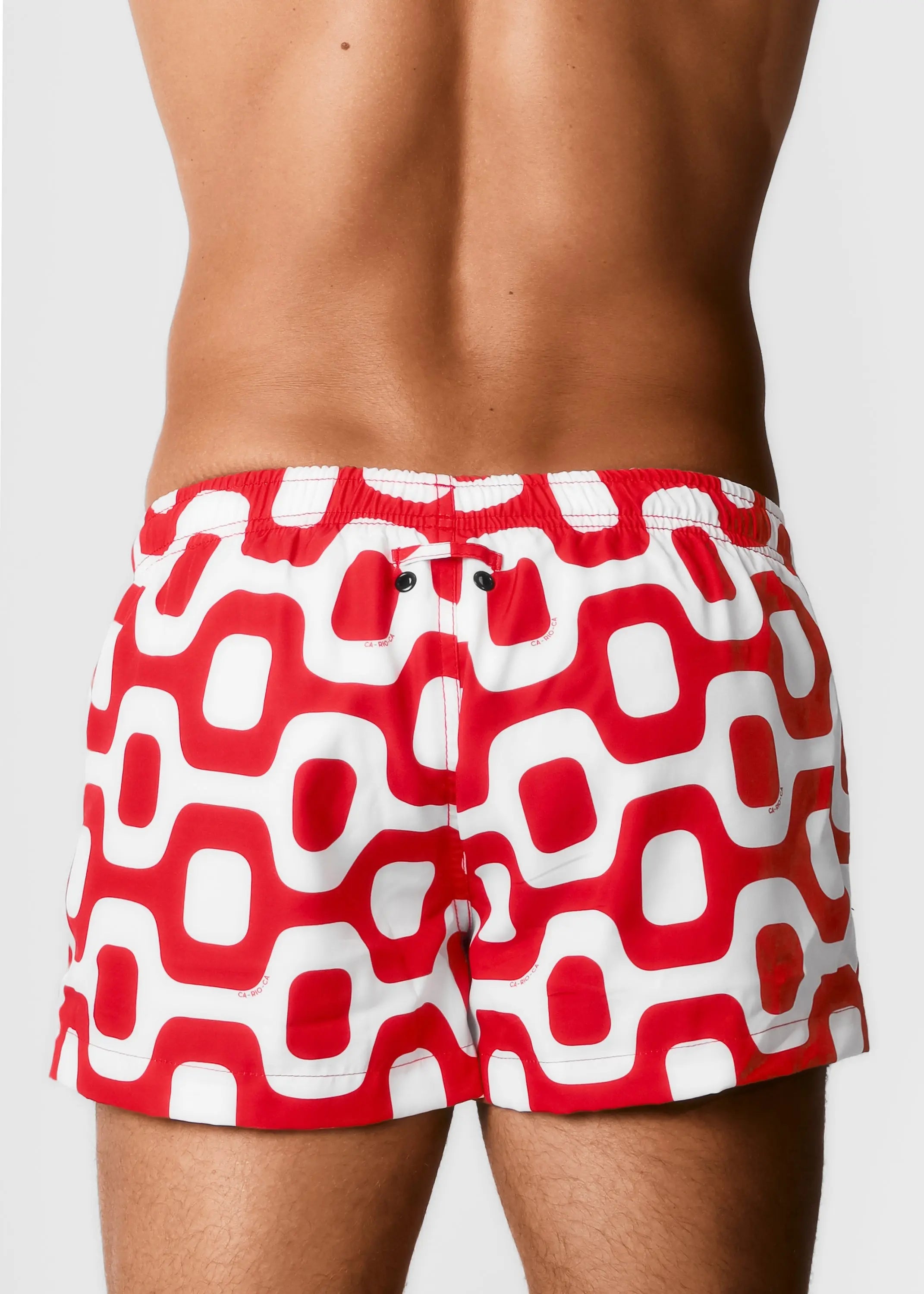 CA-RIO-CA Rot-weiße Pavement-Shorts – Italienische Shorts