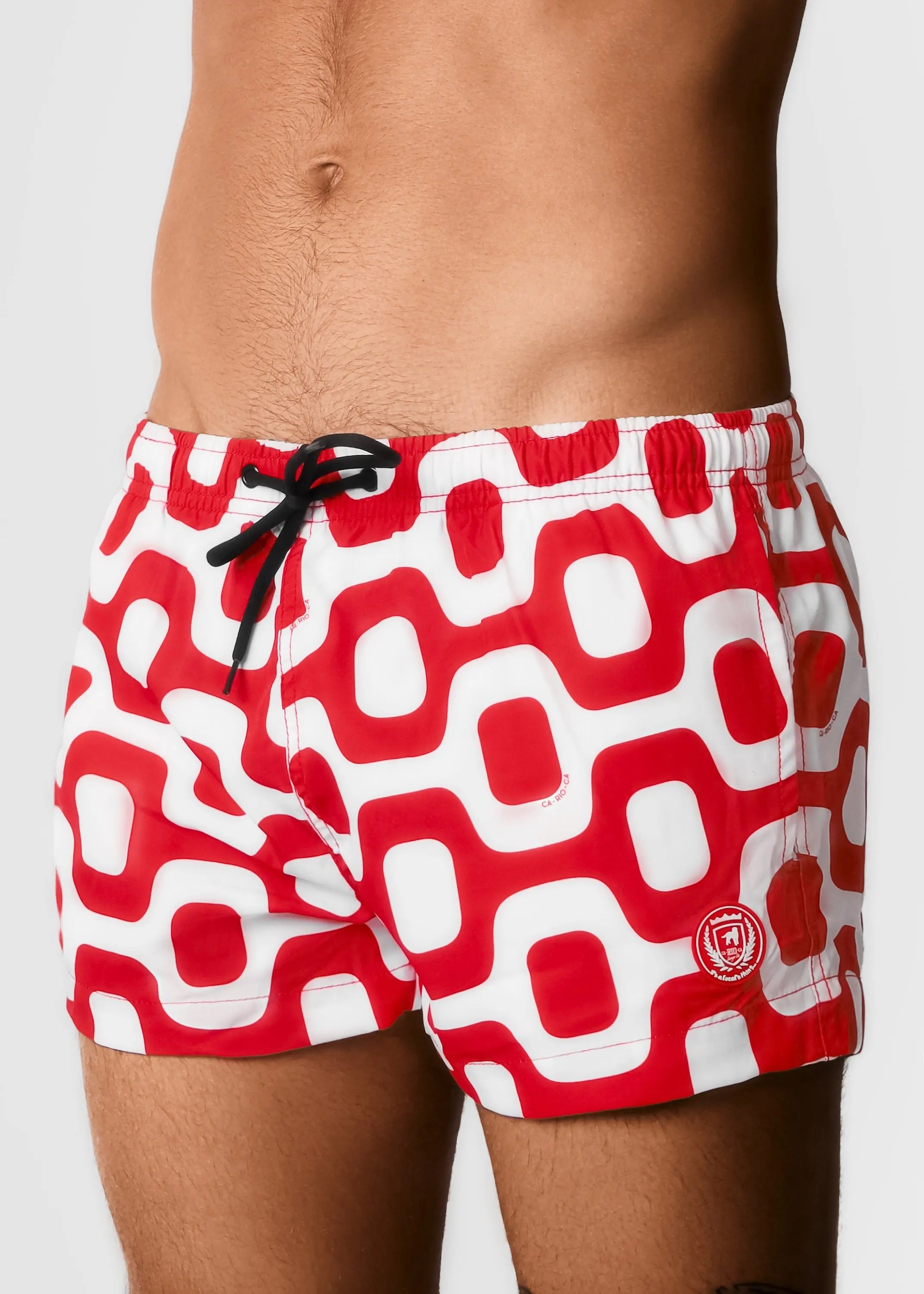 CA-RIO-CA Rot-weiße Pavement-Shorts – Italienische Shorts