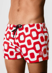 CA-RIO-CA Rot-weiße Pavement-Shorts – Italienische Shorts