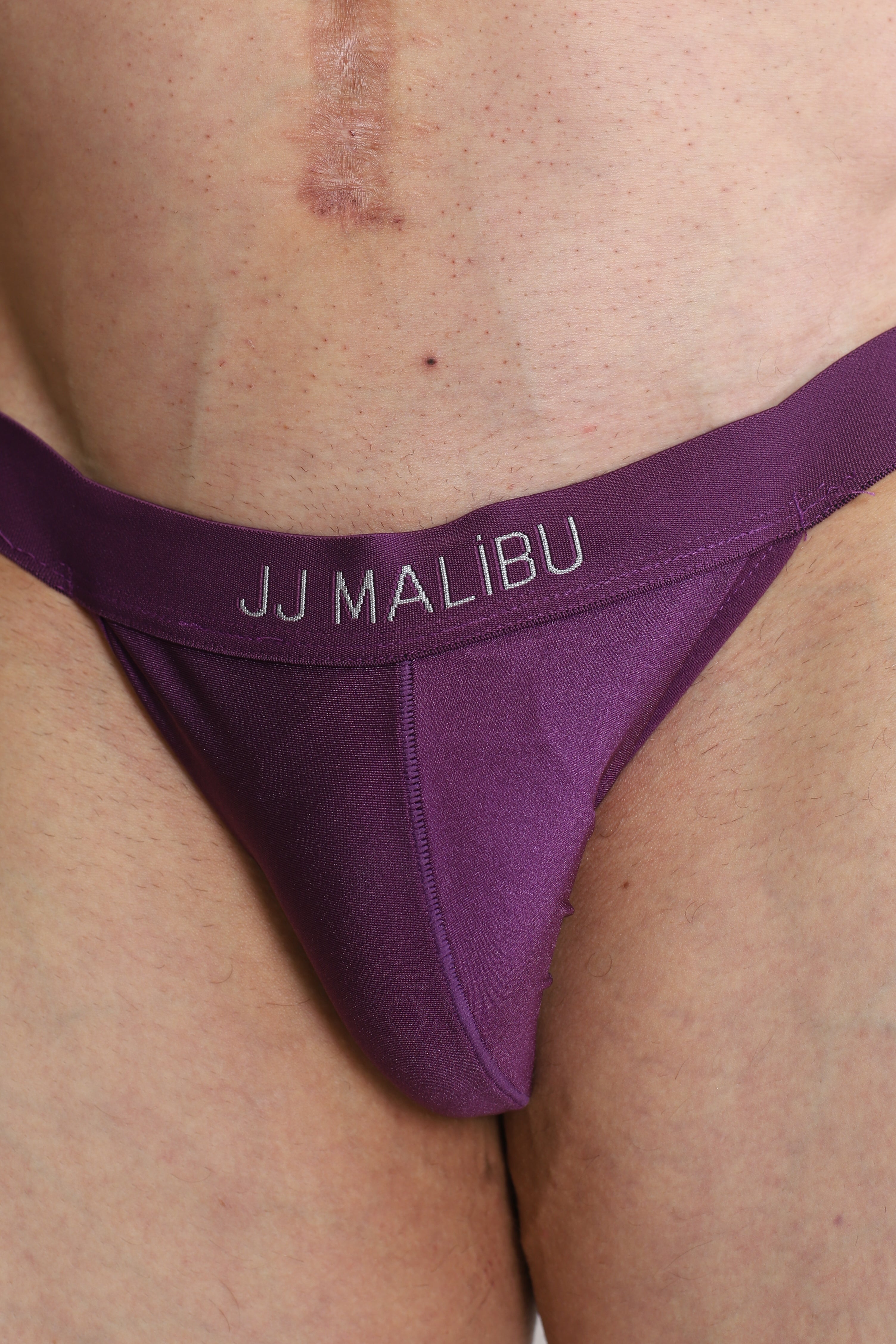 JJ Malibu Men's Deep Back V Jockstrap - Plum Purple