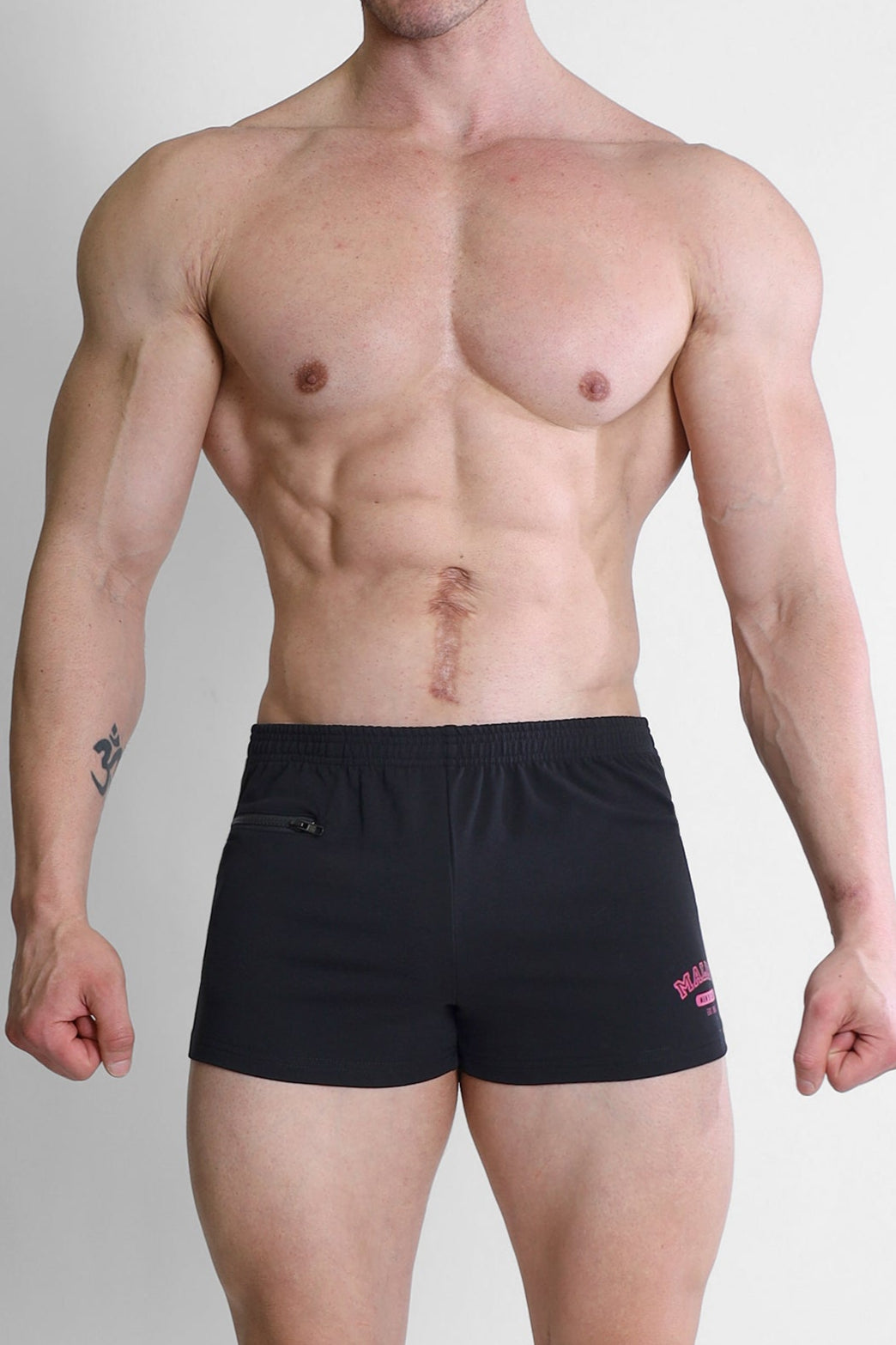 JJ Malibu Men's Varsity 2" Short Shorts with Zipper Pocket  - Versatile