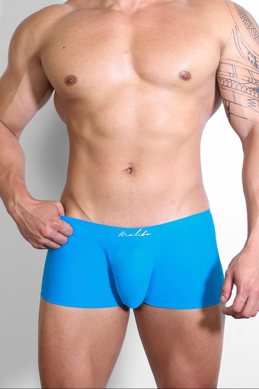 JJ Malibu Herren Come-Over seidige nahtlose Boxer-Briefs - Neonblau