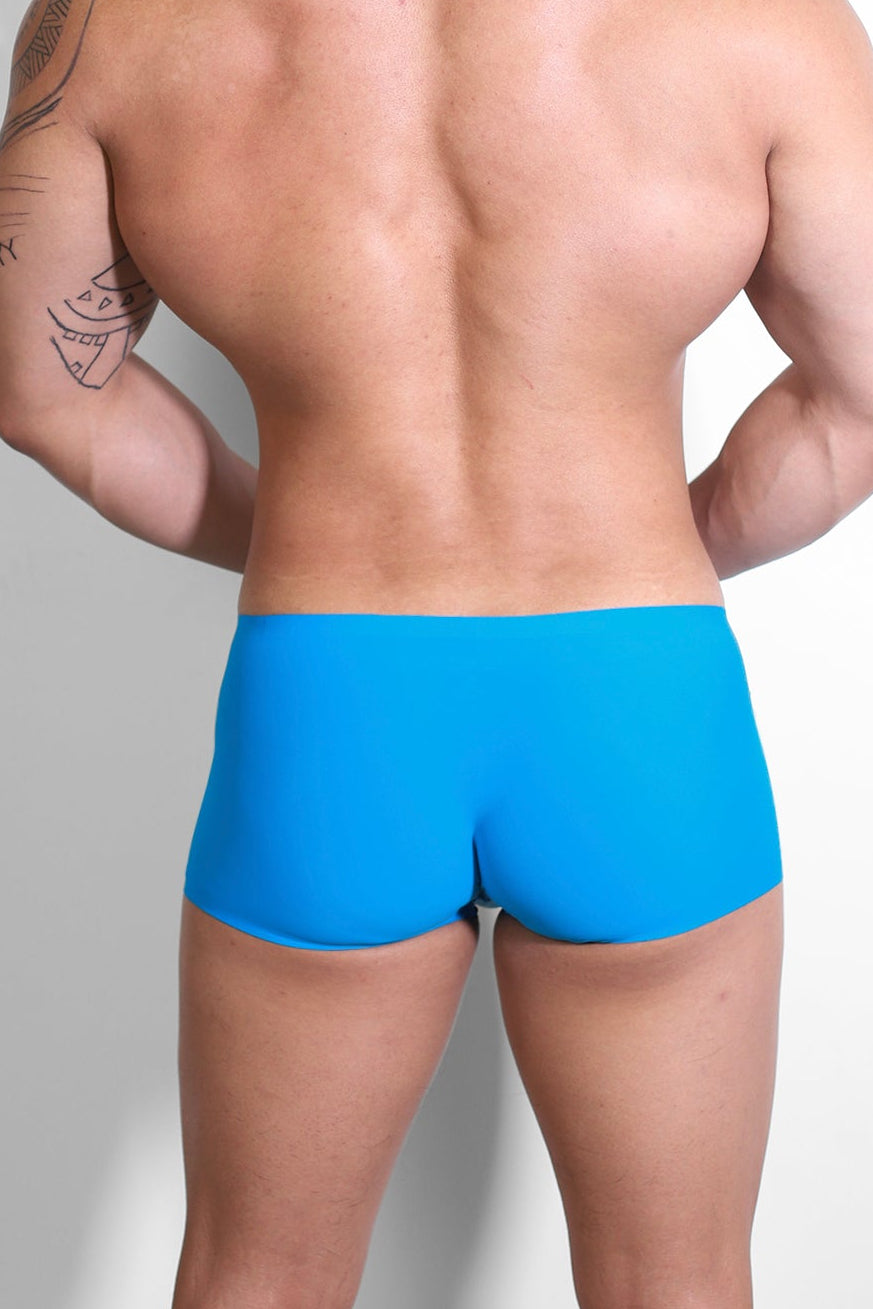 JJ Malibu Herren Come-Over seidige nahtlose Boxer-Briefs - Neonblau