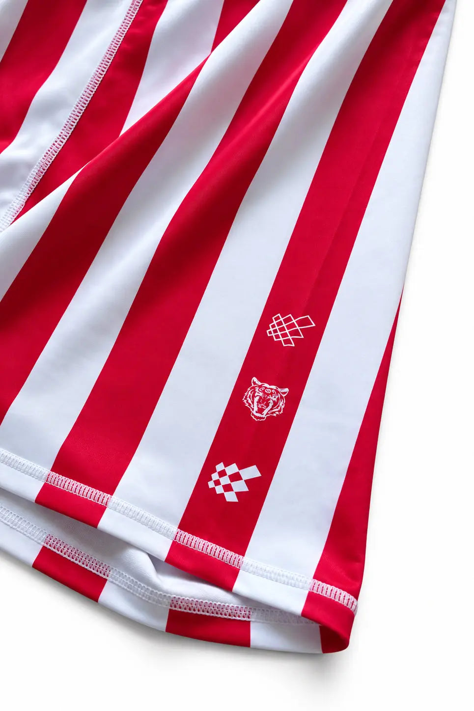 Jed North Men's Retro Bodybuilding Shorts - Red & White