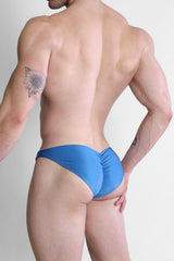 JJ Malibu Men's Dynamic Classic Scrunch-Butt Brief - Neon Blue