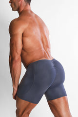 JJ Malibu Men's Lustrous Scrunch-Butt 4.5" Bike Shorts - Graphite