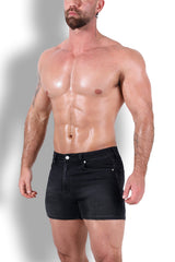 JJ Malibu Herren Peek-A-Boo Jeansshorts - Schwarz