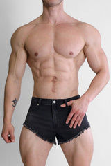 JJ Malibu Herren Cheeky Summer 2,5" Jeans-Shorts - Schwarz