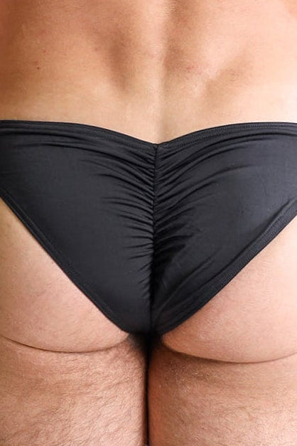 JJ Malibu Men's Classic Scrunch-Butt Swim Briefs - Black