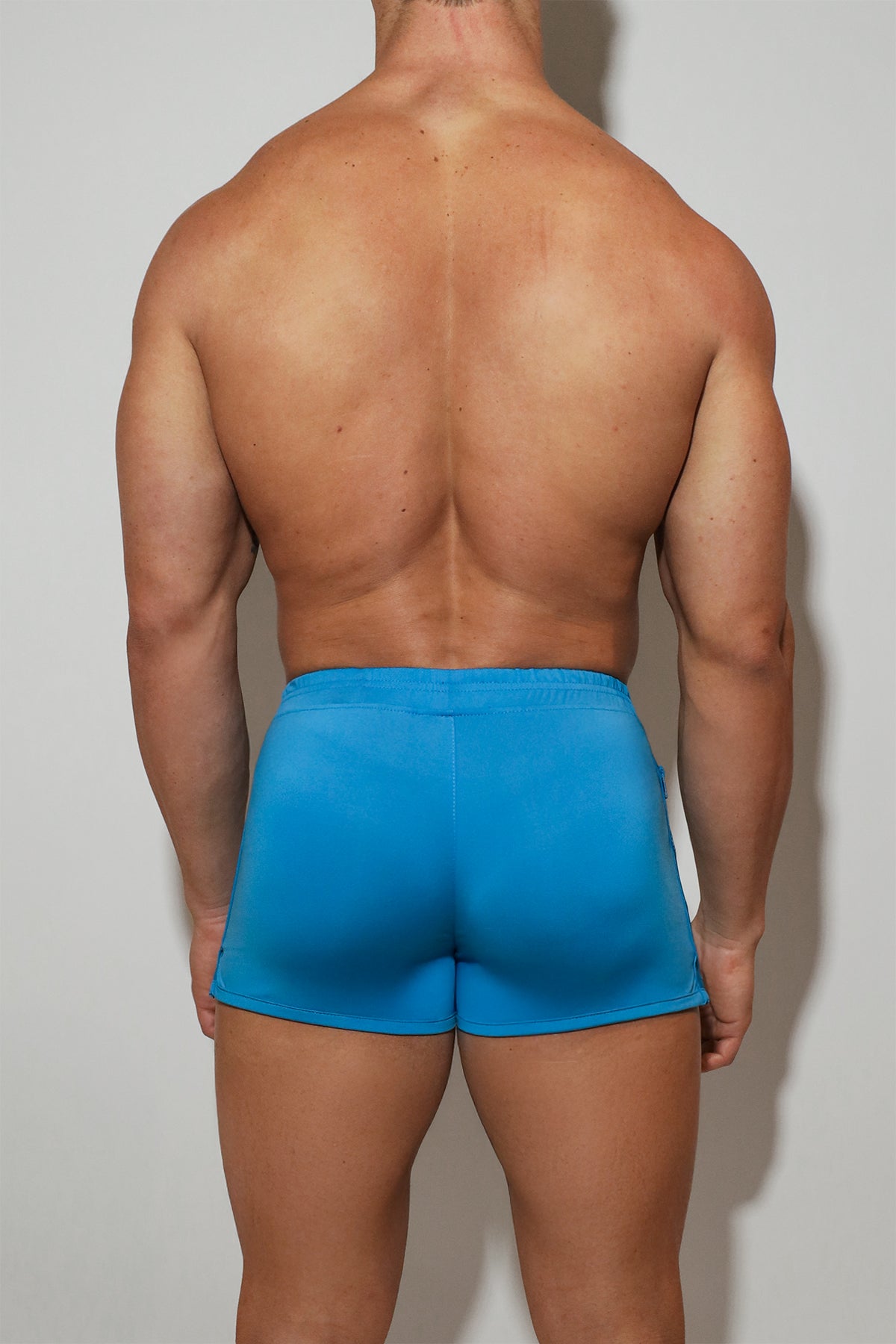 JJ Malibu Men's 2" Side Split Booty Shorts - Soft Blue