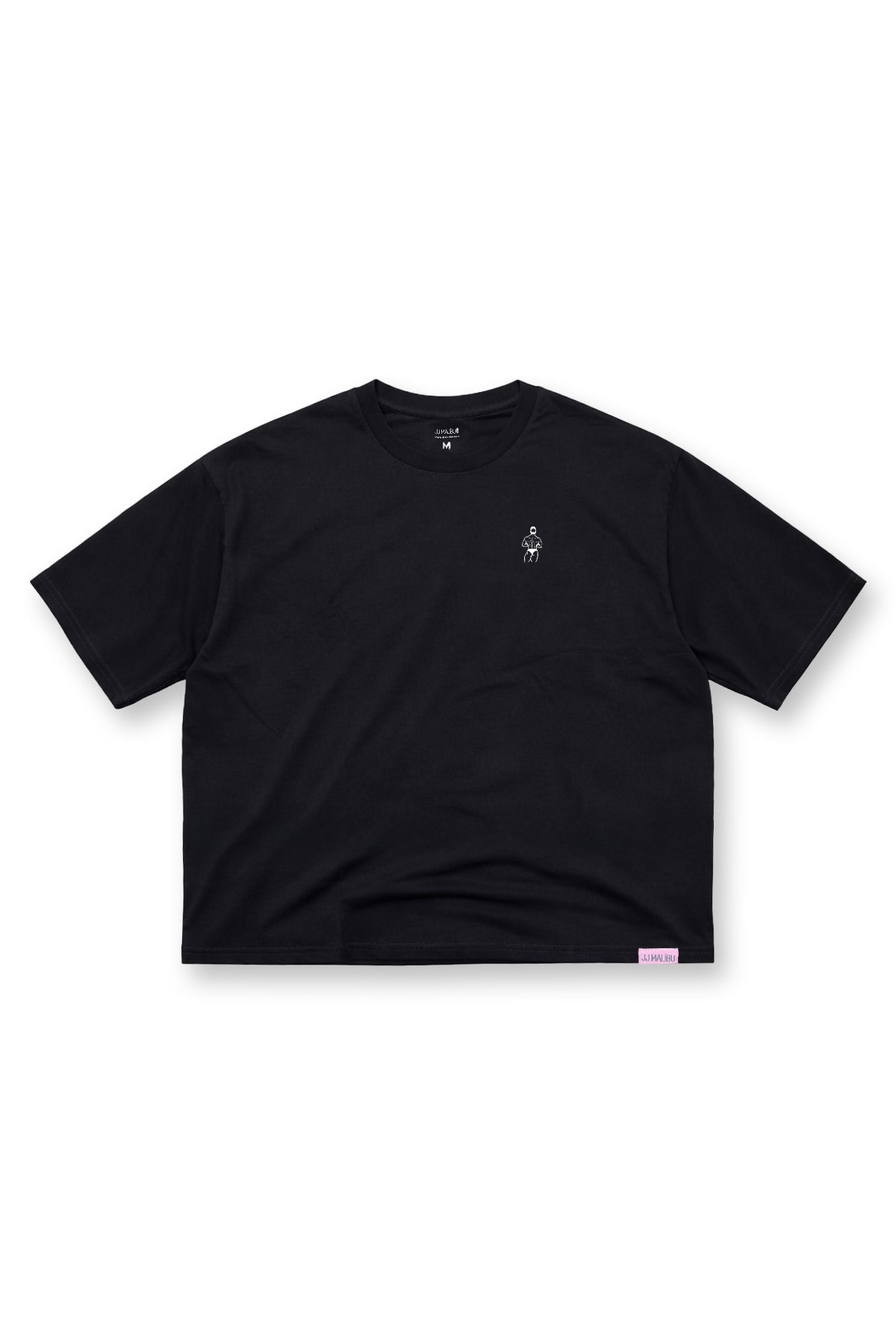 JJ Malibu Men's Oversized Relaxed Crop Top - Midnight Black