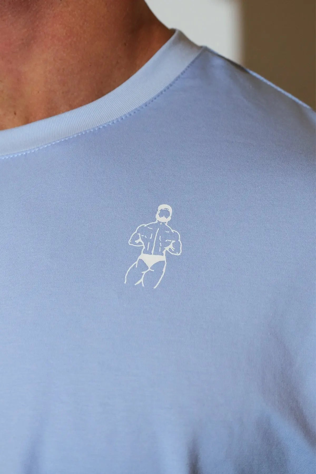 JJ Malibu Herren Oversized Relaxed Crop Top - Babyblau