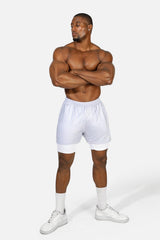 Jed North Men's Men's 2-In-1 7" Gym Shorts - Supernova Silver