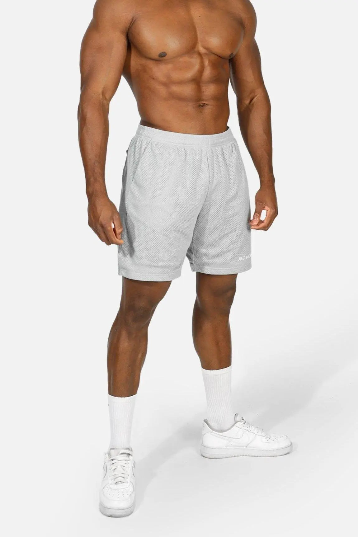 Jed North Men's Jersey Mesh 7.5" Gym Shorts - Polar Silver