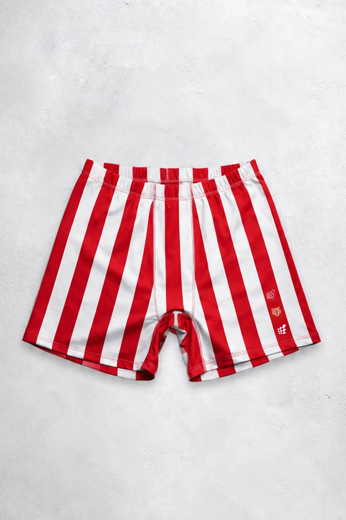 Jed North Men's Retro Bodybuilding Shorts - Red & White
