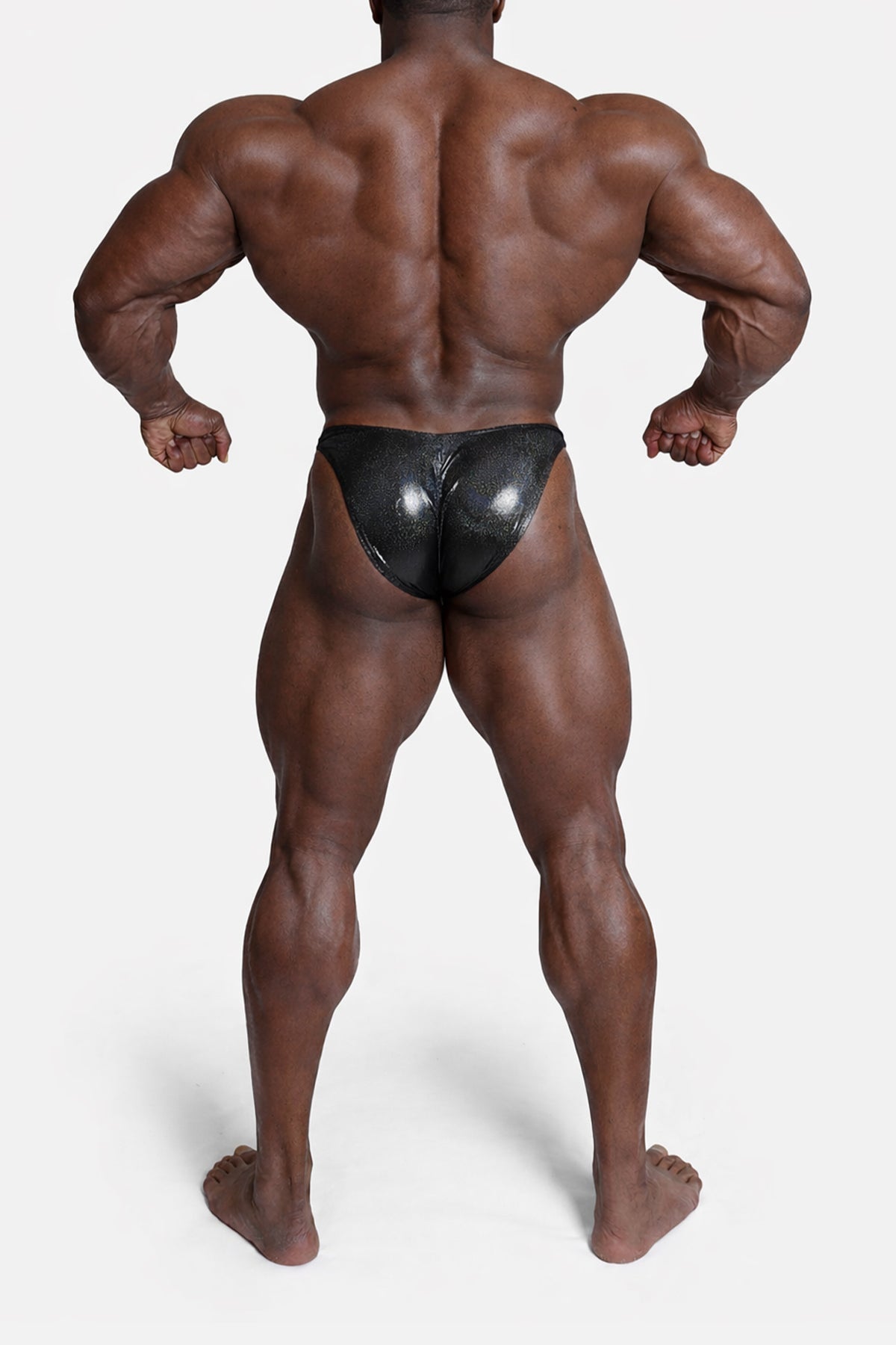 Jed North Bodybuilding-Posing-Hose für Herren – Metallic-Schwarz