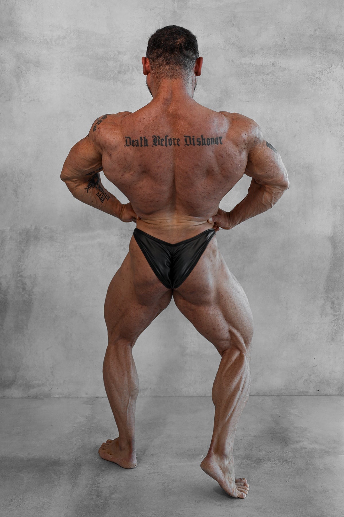 Jed North Bodybuilding-Posing-Hose für Herren – Mattschwarz