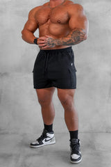 Jed North Herren Cargo-Sweatshorts - Schwarz