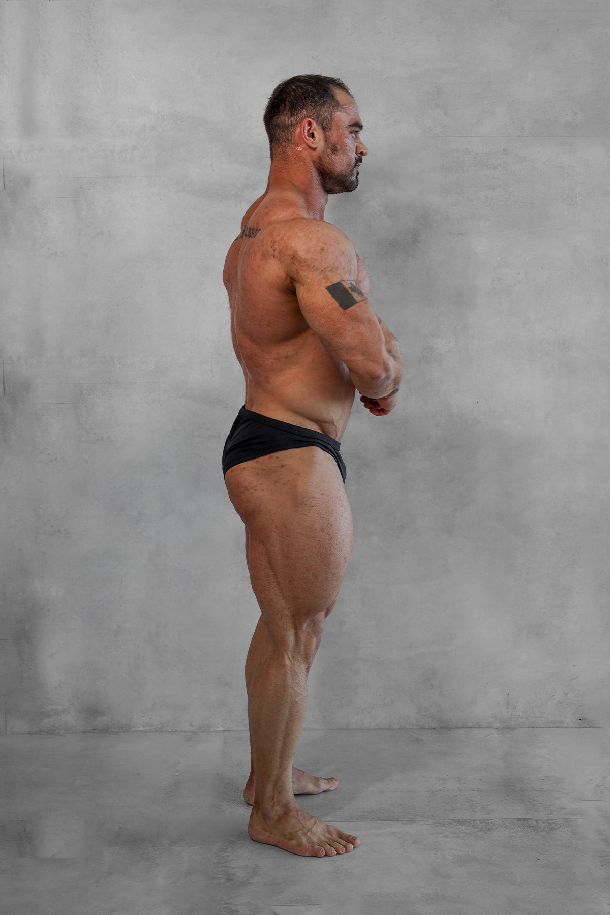Jed North Herren Classic Physique Wettkampfhose 2" Saum - Schwarz