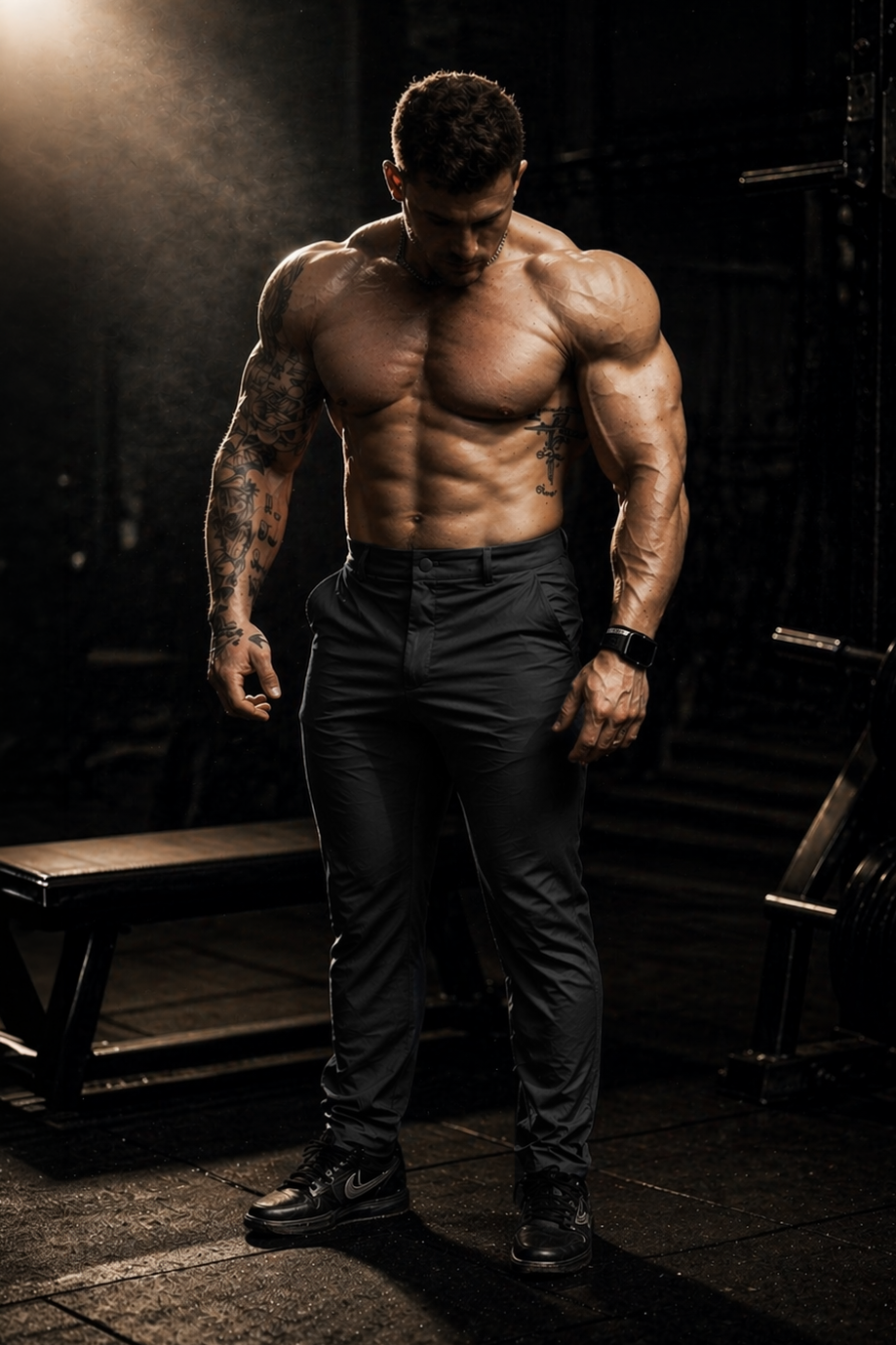 Jed North Herren Hybrid-Sporthose - Schwarz