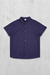 Jed North Men's Muscle-Fit Stretch Short Sleeve Shirt  - Navy Blue