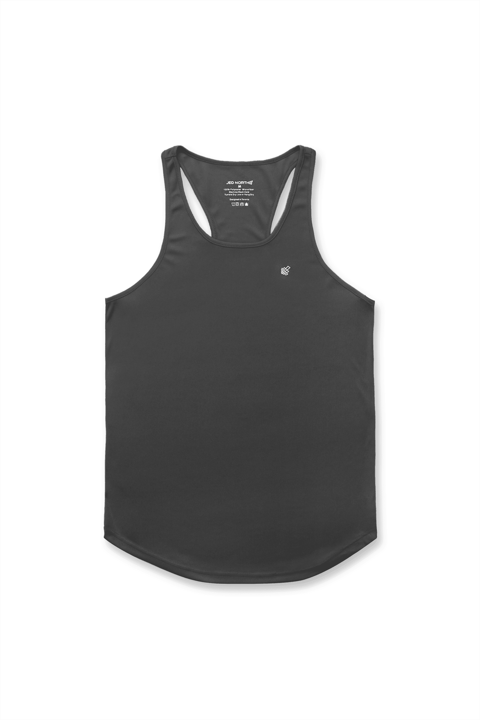 Jed North Herren schnelltrocknendes Bodybuilding-Workout-Stringer-Shirt – Anthrazit