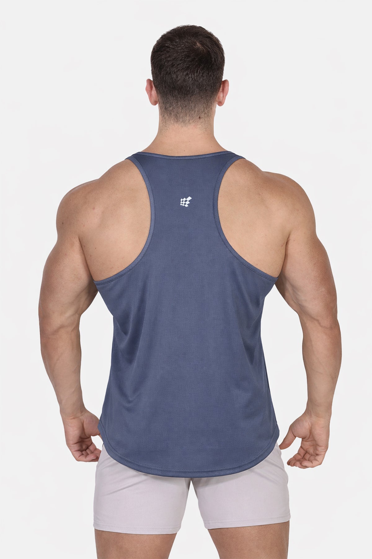 Débardeur de musculation à séchage rapide pour homme Jed North - Logo USA gris