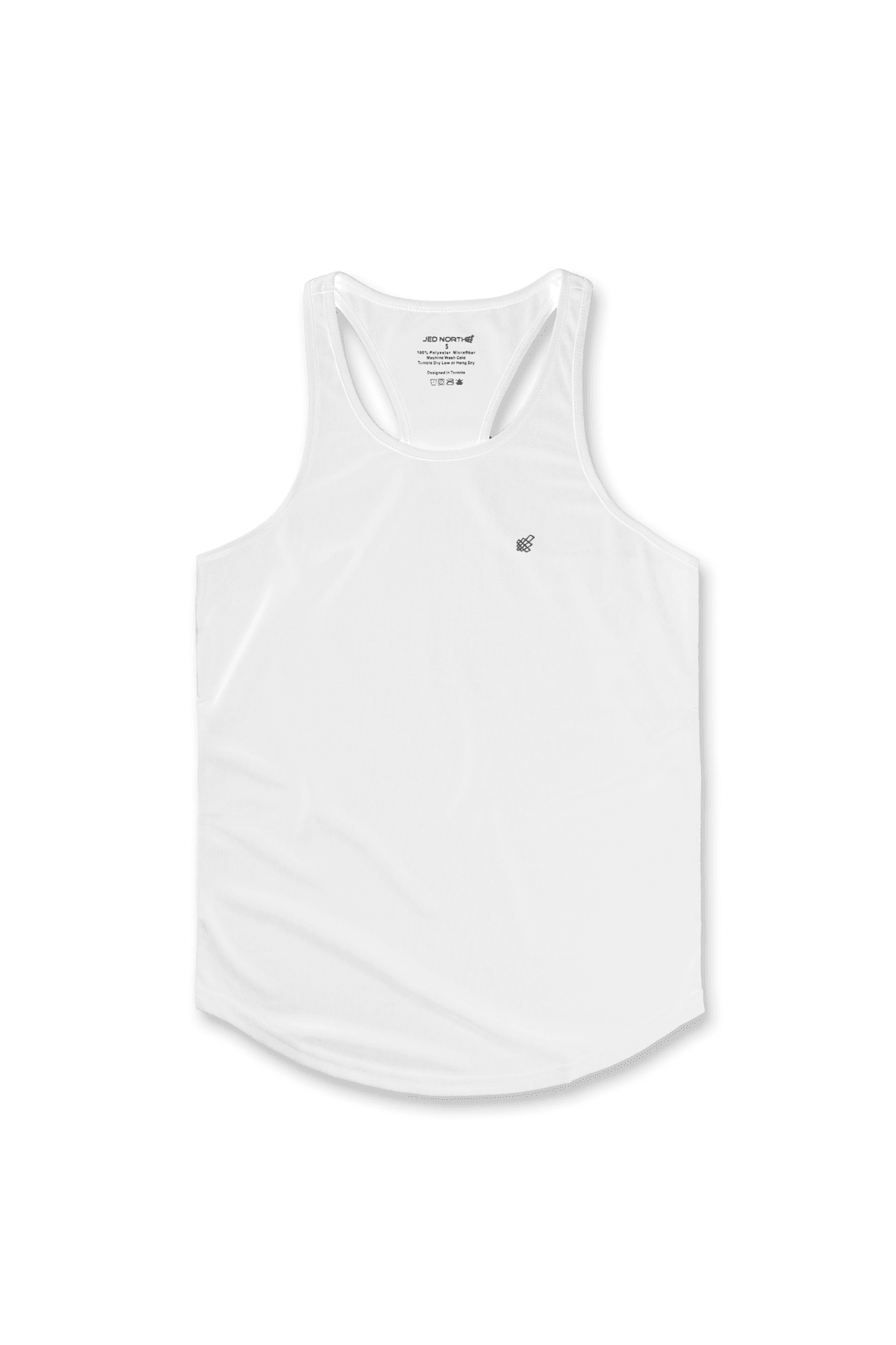 Jed North schnelltrocknendes Bodybuilding-Workout-Stringer für Herren - Weiß