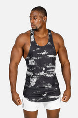 Jed North Herren Muscle Stringer mit Grafik - Silver Brush Strokes