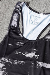 Jed North Herren Muscle Stringer mit Grafik - Silver Brush Strokes