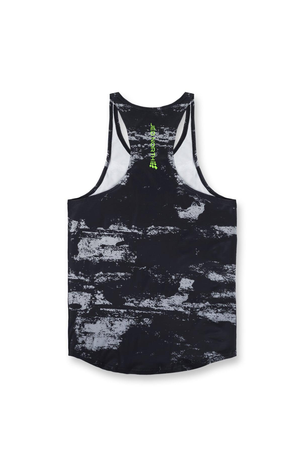 Jed North Herren Muscle Stringer mit Grafik - Silver Brush Strokes