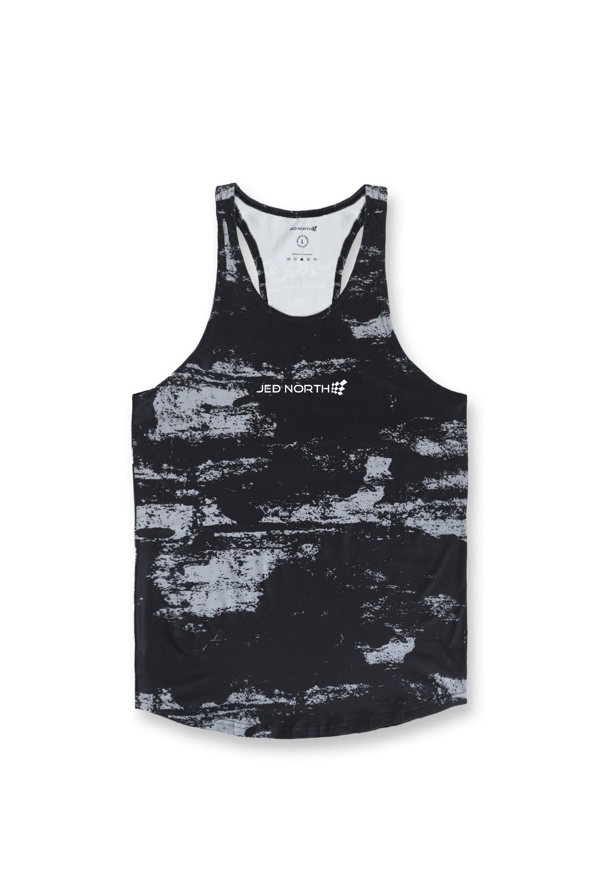Jed North Herren Muscle Stringer mit Grafik - Silver Brush Strokes