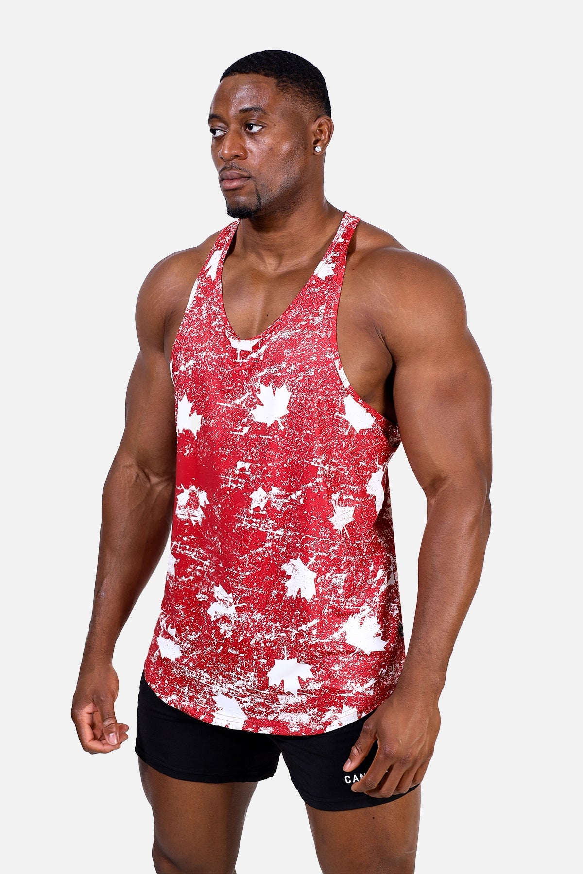 Débardeur stringer à motif pour homme Jed North - Feuille d'érable rouge