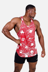 Débardeur stringer à motif pour homme Jed North - Feuille d'érable rouge