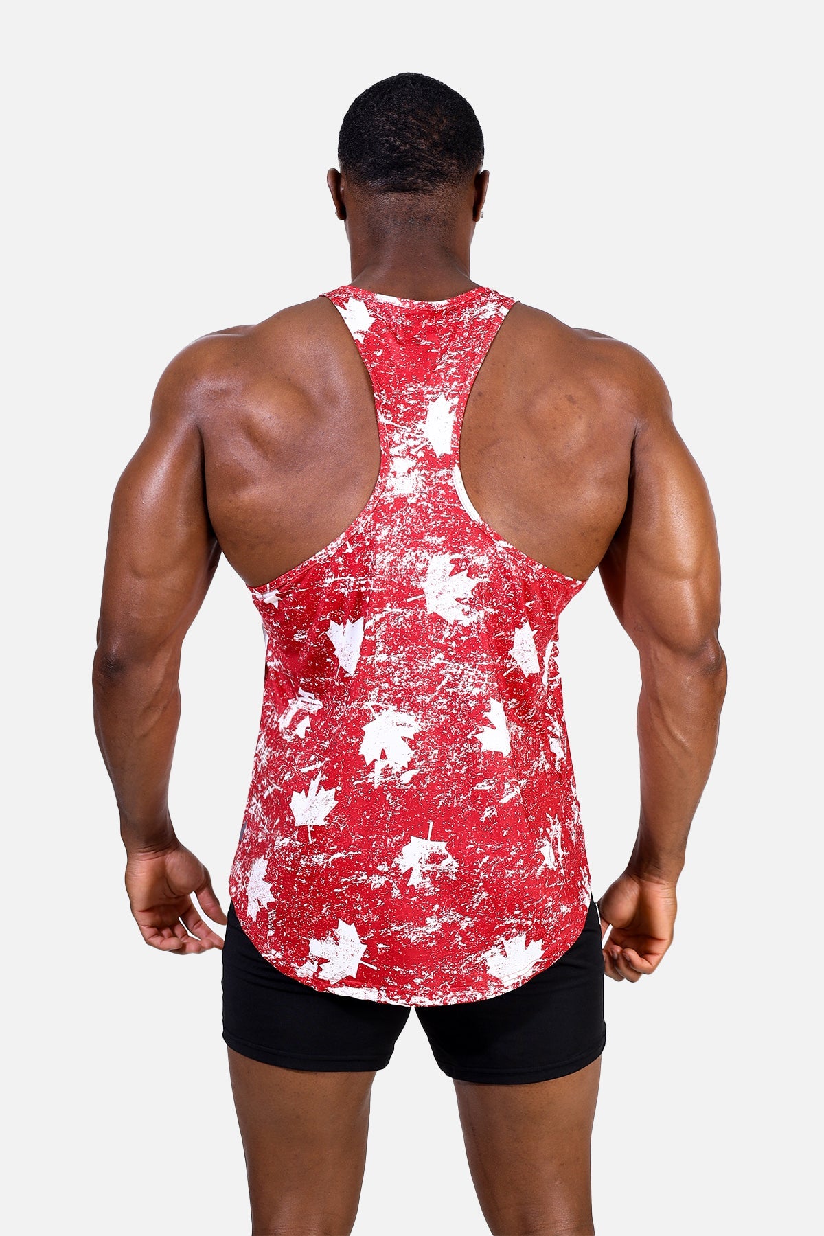 Débardeur stringer à motif pour homme Jed North - Feuille d'érable rouge