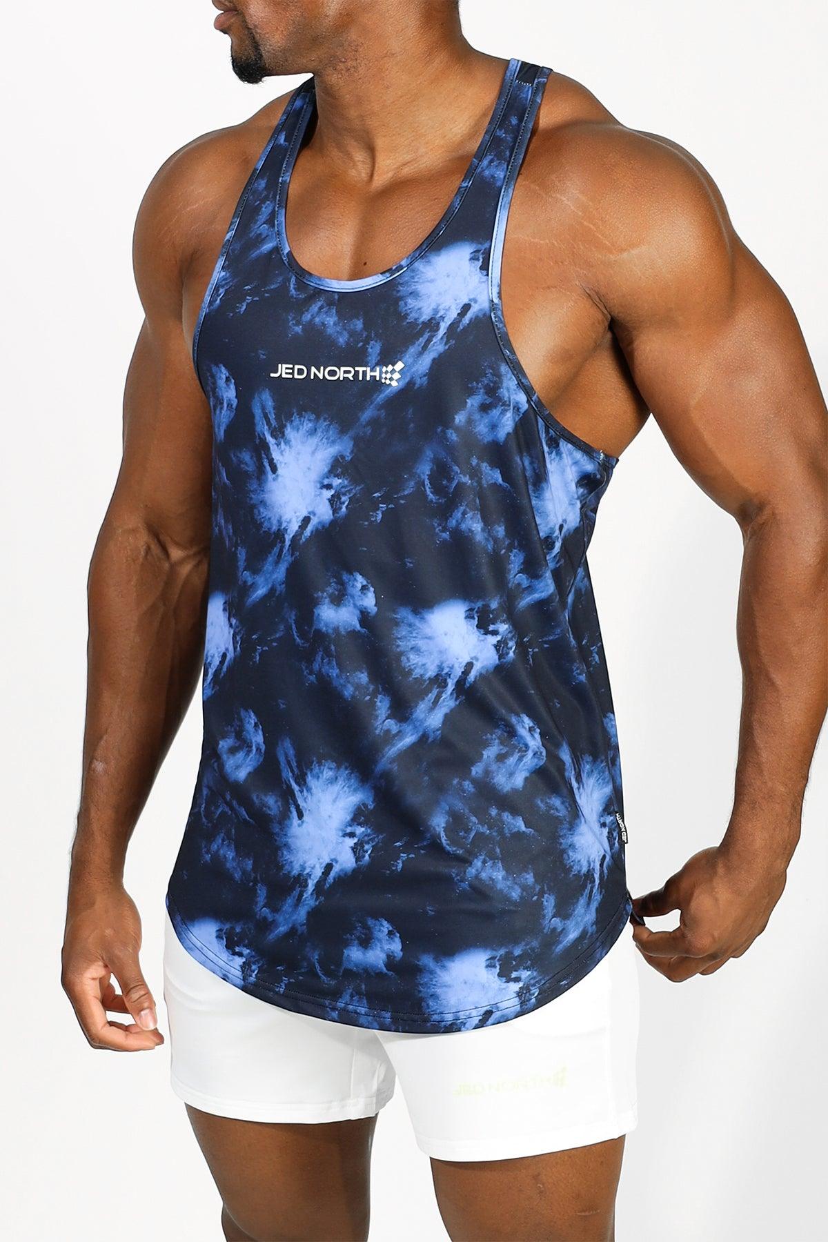 Jed North Herren Muscle Stringer mit Grafik - Abstract Blue