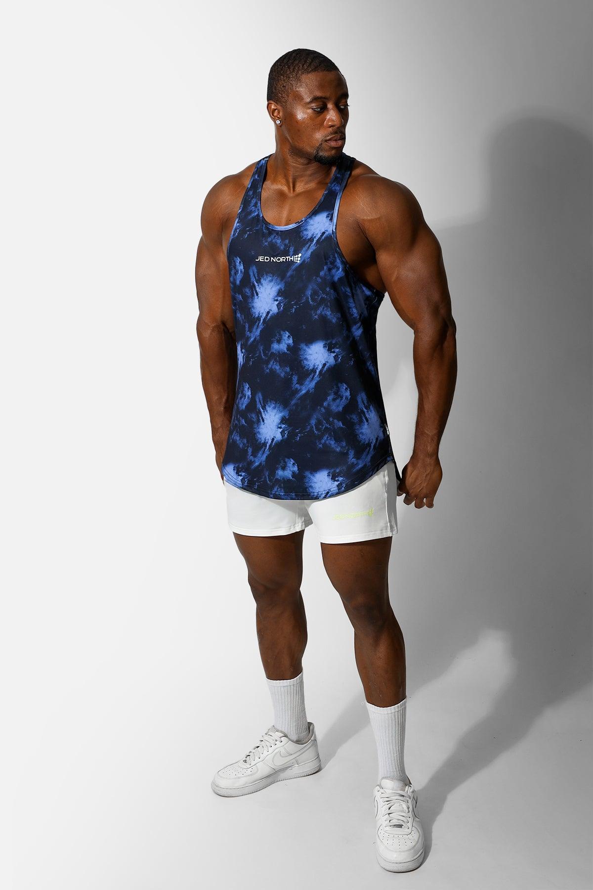 Jed North Herren Muscle Stringer mit Grafik - Abstract Blue
